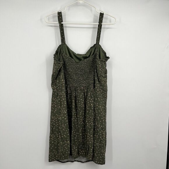 Trixxi Women's Plus 1X Dress Green Floral Adjustable Boho Festival Hippie Fairy - Picture 2 of 7